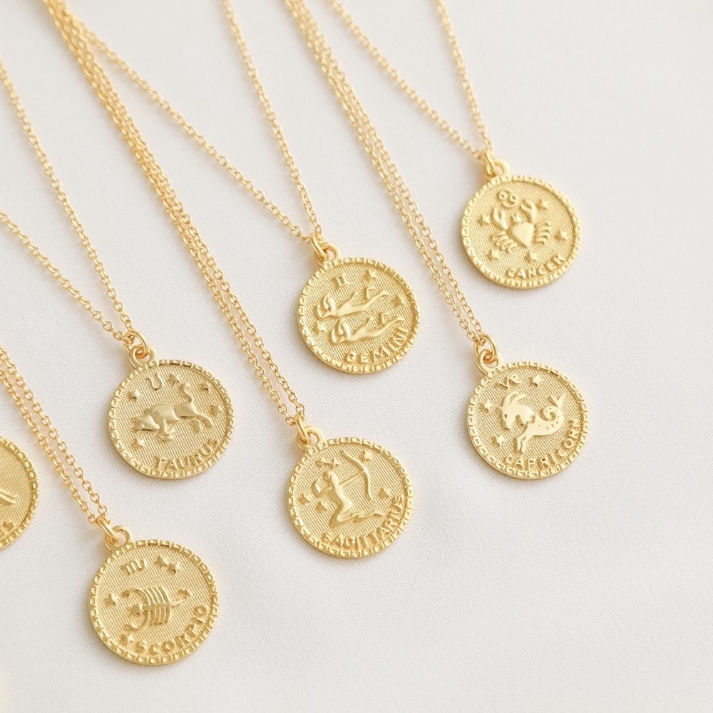 Gemini Zodiac Necklace | 14k Gold Plated - Picture 7 of 9